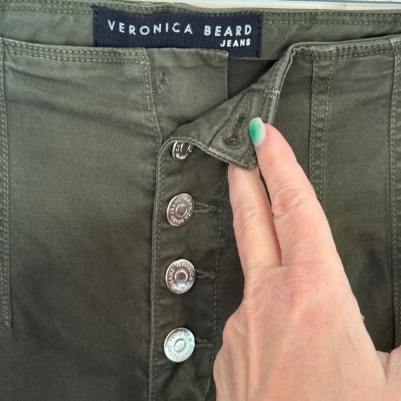 Veronica Beard Nita Peg Leg High Rise Pants Army Green 45158 - Picture 13 of 13